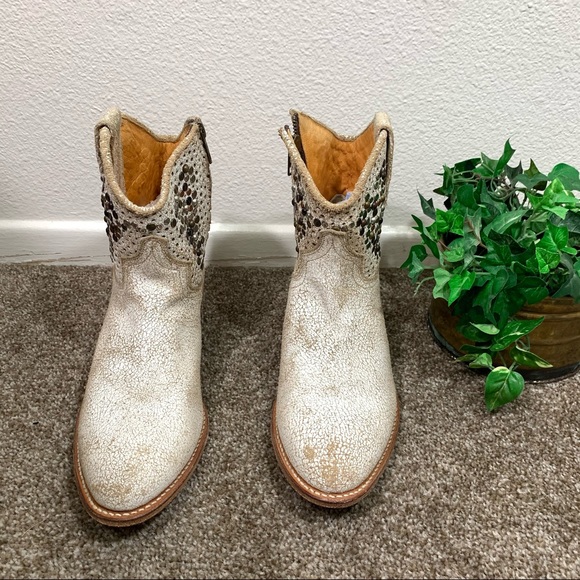 Frye Shoes - Frye Deborah Studded Short Boots Distressed Boho